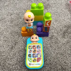 Cocomelon JJ 10 Piece Building Mega Block Set + JJ Play Talking Phone